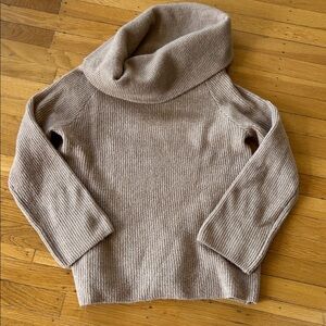 H&M Ribbed Taupe Cowl Neck Sweater